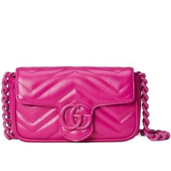 💖Limited edition!💖 GG MARMONT FUSHIA HOT PINK BELT BAG - size 95 - Picture 7 of 16
